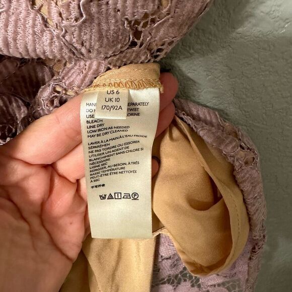 Free People Dangerous Lace Mini Dress Purple Size 6 - Picture 5 of 7